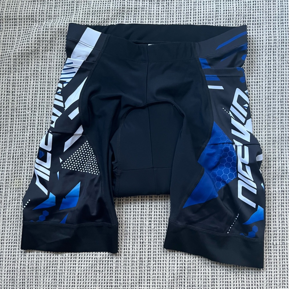 NICE WIN Black and Blue Cycling Shorts With Foam Pad System